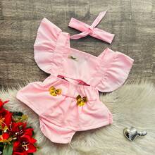 Romper With Band Baby Girl Mesversario Bow Fashion Leopard Style Plain Print Vibrant Colors Chic Launch - Màu Hồng Tươi - Xem 5