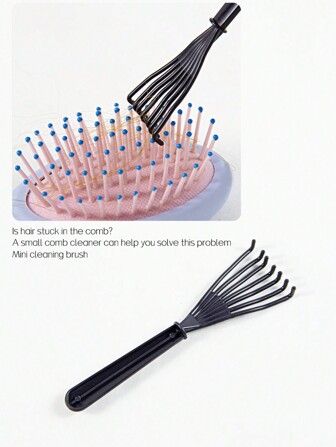 1pc Black Plastic Comb Cleaner, Mini Cleaning Comb Hair Grabber, Hair Cleaning Claws, Hair Cleaner, Hair Residue On Combs, For Daily Home Salons, Hair Brush, Comb, Slick Back Brush, Hairbrush, Edge Brush Hair Comb, Hair Brush Set, Comb Hair, Mini Hair Brush, Detangling Brushes, Hair Brush, Barber, Barber Accessories, Hairdressing Equipment, Hairstyle, Hairdressing, Hair Brush, Brush Hair Brush Set, Comb Hair, Comb For Curls, Detangling Brush, Hair Brush For Women, Barber, Barber Accessories, Barbershop, Hairdressing Equipment