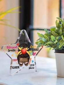 1 件女士教师感谢礼物，亚克力星形牌匾，返校礼物，适合办公室桌面装饰、圣诞派对装饰、生日装饰，感恩节、圣诞节、教师节、退休日的完美礼物 - 彩色 - 查看 7