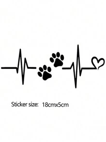 Nuevos adhesivos decorativos con patrón de huella y cardiograma de dibujos animados, lindos decalques para ventanas/portátiles - Multicolor - Ver 11