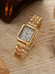 Modischer klassischer 5-Perlen Armbanduhr, quadratische Damen Kleideruhr, Grundlage für Göttinnen