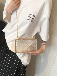 Clear Acrylic Box Bag, Popular Dinner Bag, Crossbody Chain, Small Square Bag, Fashionable Shoulder Bag For Women