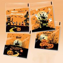 100pcs Halloween Candy Cookie Packaging Bags, Snowflake Cookies Self-Sealing Treat Bags For Party Favors, Assorted Colors Fall Autumn,Christmas - Multicolor - View 1