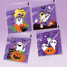 100pcs Halloween Candy Cookie Packaging Bags, Snowflake Cookies Self-Sealing Treat Bags For Party Favors, Assorted Colors Fall Autumn,Christmas - Multicolor - View 4