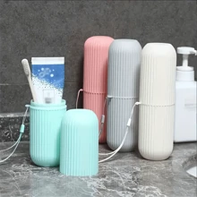 1pcPortable Travel Toothbrush And Mouthwash Cup Set - Convenient Storage For Toothbrushes, Toothpaste, And Makeup Brushes - Ideal For Couples - Random Color Rope Included - Multicolor - View 5