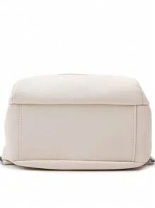 Damski plecak w jednolitym kolorze o miękkiej fakturze, wysokiej klasy, modny, elegancki, klasyczny plecak z tkaniny Oxford - Biały - Zobacz 10