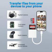 Lector de tarjetas de memoria 2 en 1 para tarjetas SD/TF para la serie completa iPhone15, Samsung S24/S23/S22, Huawei Pura70 - Blanco - Ver 4