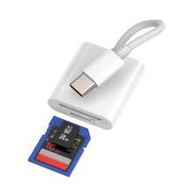 Lector de tarjetas de memoria 2 en 1 para tarjetas SD/TF para la serie completa iPhone15, Samsung S24/S23/S22, Huawei Pura70 - Blanco - Ver 1