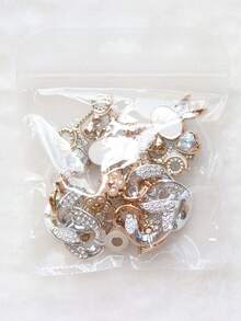 6 chiếc Chuỗi sáng bóng hình thỏ Giày Phụ kiện trang trí Giày thạch Charm (Không phải Nút trang trí lắp một mảnh) - Vàng - Xem 4