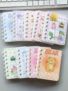 4 Notebooks A Set Of A7 Coil Books Each 80 Lined Inside Page Mini Books Student Supplies Writing Books Issued 4 Copies - Multicolor - View 2