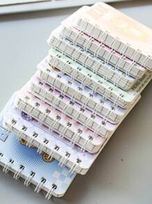 4 Notebooks A Set Of A7 Coil Books Each 80 Lined Inside Page Mini Books Student Supplies Writing Books Issued 4 Copies - Multicolor - View 3