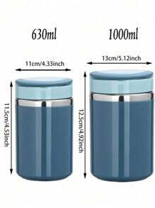 1 件 630/1000 毫升不锈钢保温午餐盒套装，带大容量和便携式手柄，厨房，圣诞礼物 - 彩色 - 查看 4