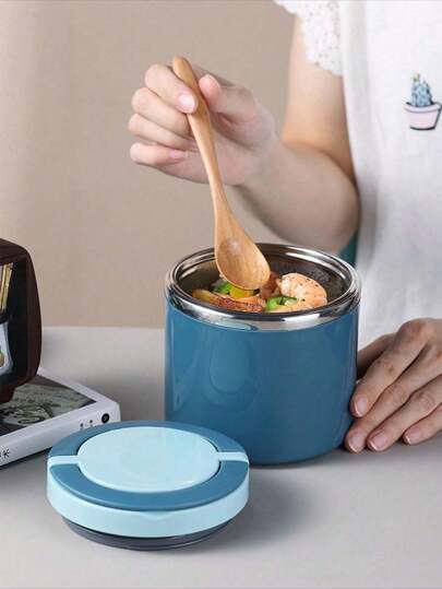 1 pieza Fiambrera de acero inoxidable aislada de 630/1000ml con gran capacidad y asa portátil, regalo de cocina para Navidad