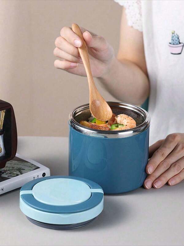 1pc 630/1000ml Stainless Steel Insulated Lunch Box Set With Large Capacity And Portable Handle, Kitchen, Christmas Gift