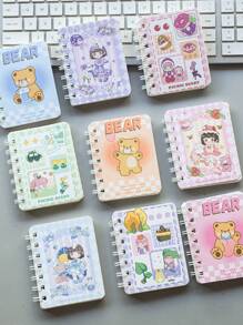 4 Notebooks A Set Of A7 Coil Books Each 80 Lined Inside Page Mini Books Student Supplies Writing Books Issued 4 Copies - Multicolor - View 1