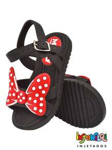 Children's Black Sandal With Red Bow Papete Light And Soft School Girl - màu đen - Xem 3