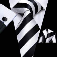 5PC Mens Silk Ties Gold White Black Blue Gray Striped Floral Check Necktie Handkerchief Square Set Business Wedding Party