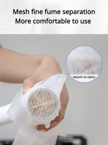 12pcs/Pack Kitchen Exhaust Fan Oil Absorbing Paper, High Temperature Oil Filter Net, Cooking Oil Proof Sticker, Filter Membrane Accessories - Multicolor - View 6