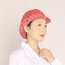 女士帽子,防油透气厨房烹饪厨师帽,防油烟防脱发卫生帽,可调节工作帽 - 彩色 - 查看 13
