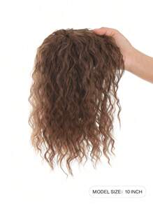 合成耐热假发片 夹式接发 2 夹式顶饰 天然卷发 合成发 带刘海 假发片