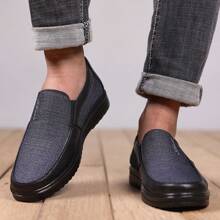 Men Casual Slip-On Driving Loafers Flats, Low-Top Breathable Comfortable Father's Shoes, Fashion Patchwork Christmas Gift, Spring & Summer - Grey - View 6