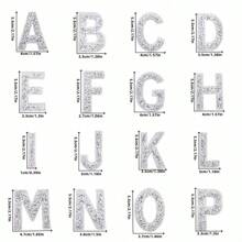 26 Miếng A-Z Bạc Chữ Màu Trắng Kim Cương Giả Nhựa Chữ Bạc Trắng Kim Cương Giả Lấp Lánh Miếng Dán Kim Cương Thích Hợp Cho Trang Trí Quần Áo, Giày Và Mũ - Bộ 26 miếng chữ A-Z bạc trắng - Xem 3