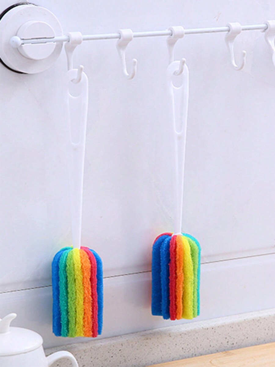 Cleaning Bottle Sponge Brush With Long Handle Scouring Pad Scrub