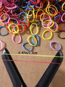 1500pcs Mini Disposable Rubber Hair Ties, 0.47 Inches In Diameter, Ponytail Holders, Suitable For Daily Use - Multicolor - View 4