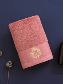 1 pieza Toalla bordada con corona, suave y absorbente - Adecuada para baño, gimnasio, hotel, uso diario. Excelente para regalos de Navidad, Halloween, Acción de Gracias, decoración del baño del hogar, decoración de otoño, de vuelta a la escuela para salón de belleza, baño del hogar