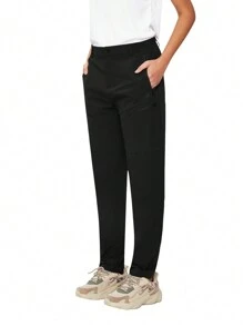 TECTOP Pantalones de senderismo para mujeres, ligeros, resistentes al agua, con cintura elástica y 5 bolsillos con cremallera, para primavera y verano