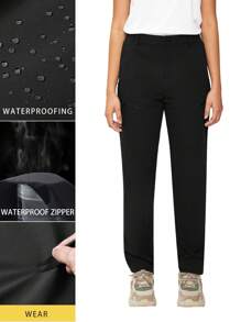 TECTOP Pantalones de senderismo para mujeres, ligeros, resistentes al agua, con cintura elástica y 5 bolsillos con cremallera, para primavera y verano