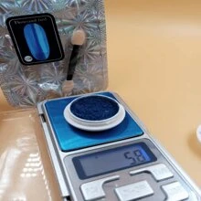 Efecto Espejo Azul para Uñas en Polvo + Aplicador,Polvo para Decoración de Uñas con Aplicador - Azul - Ver 3