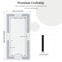 UNHO Rectangular Wall Mirror 120*60 Cm – Silver Diamond Design, Modern Decorative Mirror - 銀色 - 查看 2