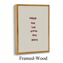 1入組《美好的舊時光》復古藝術牆，大膽的亞麻布酒紅色時髦字型印花，50*70cm(19.7*27.5in)無框畫，適用於牆面裝飾 - A - 查看 10