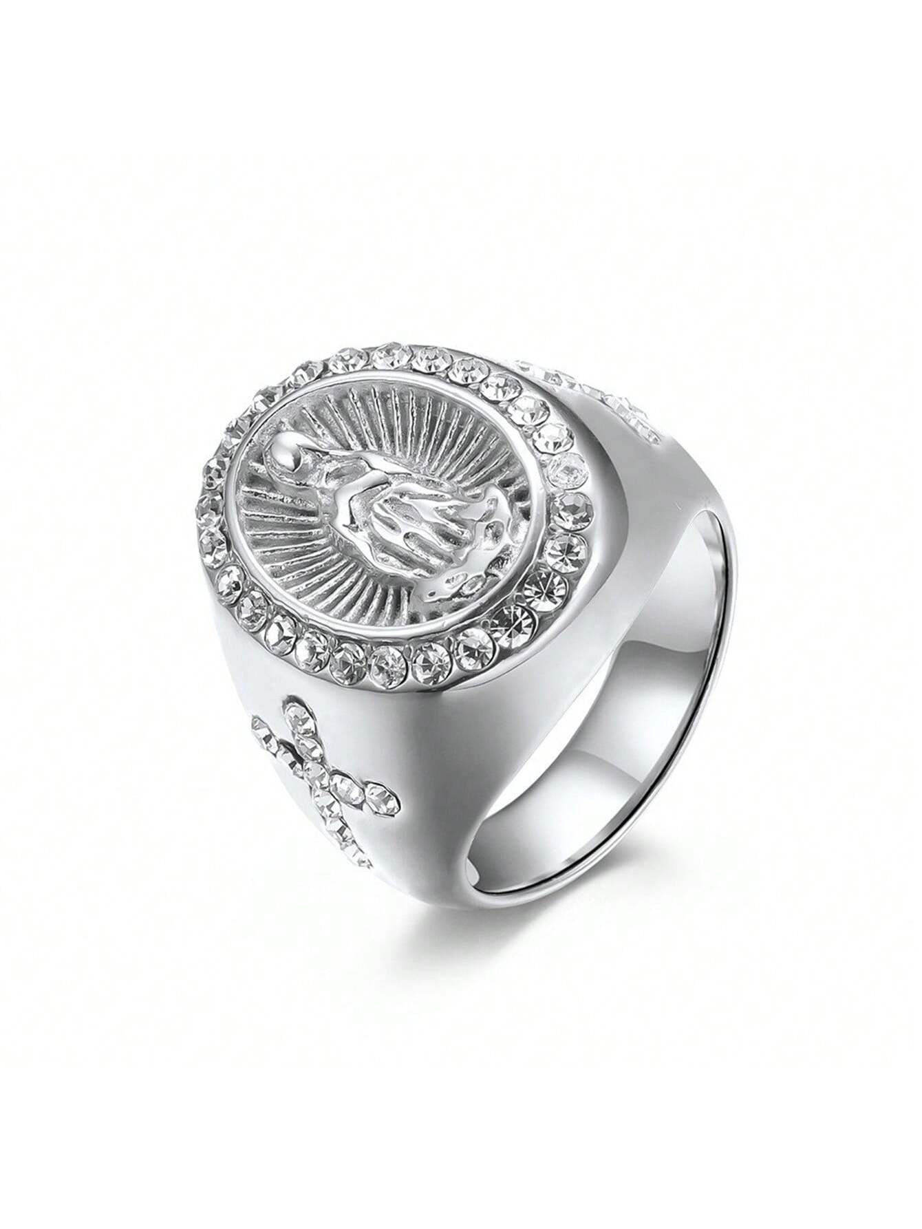 Virgin Mary rhinestone ring