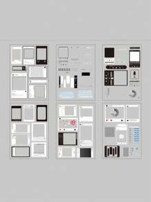 6 Pieces/Pack Notebook Sticker Pack Pet Cut Film Children's Stickers DIY Notebook Card Material Waterproof Transparent Retro Photo Movie Music Frame PET Sticker Packaging DIY Notebook Diary Decoration Label Sticker Album Scrapbook,School Supplies,Back To School