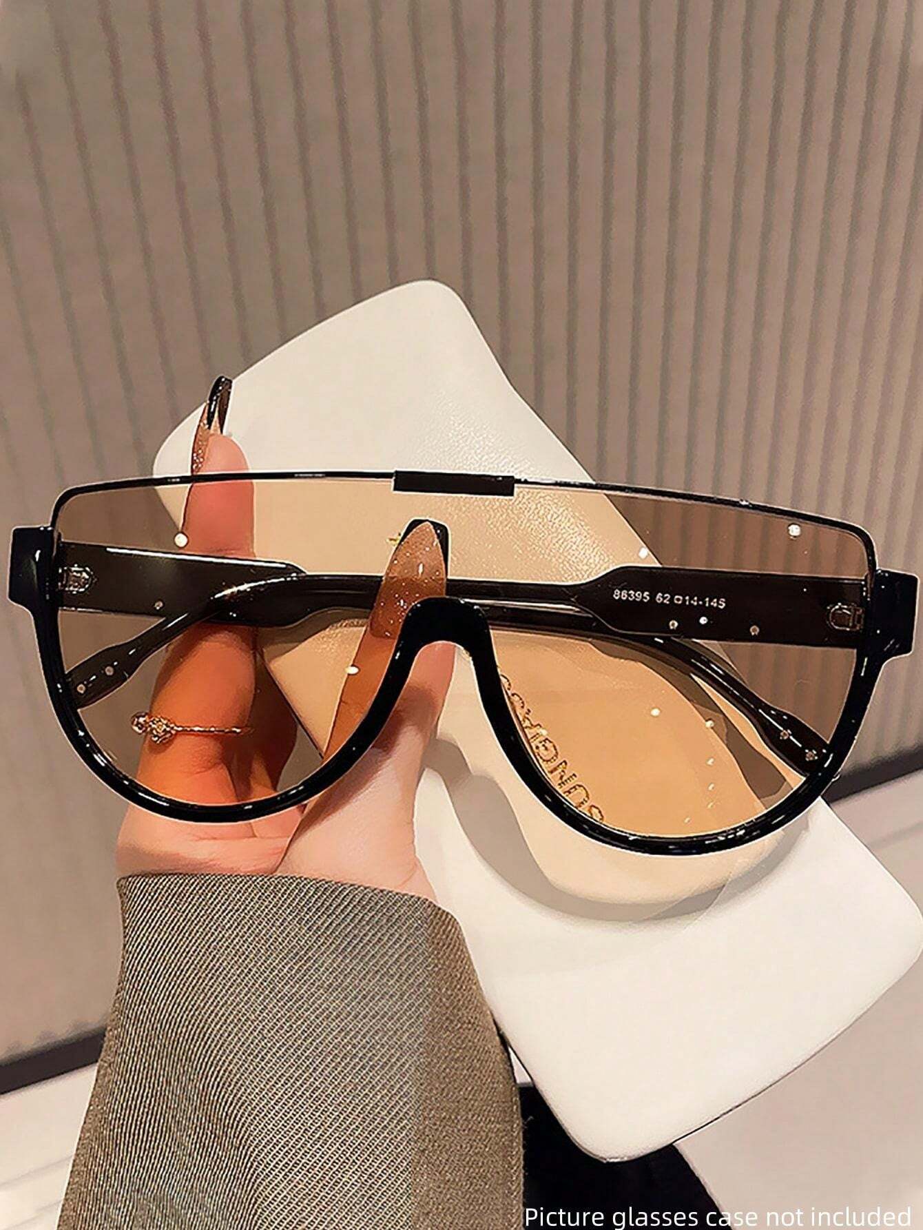 1pc Classic HalfFrame Y2K Fashion Glasses With Cut Edges For Travel