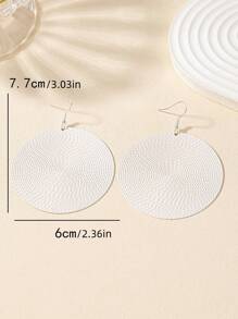 1對時尚簡約幾何圓盤圓形耳環