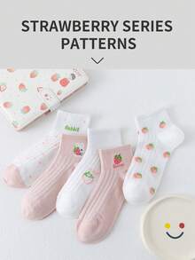 1/5双女士短袜 隐形袜子 卡通印花 白袜子 女士袜子 可爱袜子 女孩袜子 黑色袜子 甜美 螺纹防滑设计 卡通细节 导轨透气孔设计 吸湿排汗 柔软顺滑 适合各种节日、运动、休闲、商务等日常穿着 一年四季均可穿着 - 彩色 - 查看 4