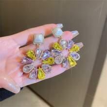 优雅向日葵仿珍珠项链和耳环套装，适合女性婚礼/派对情人节、妈妈、母亲、母亲节、礼物 - 花朵 - 查看 5