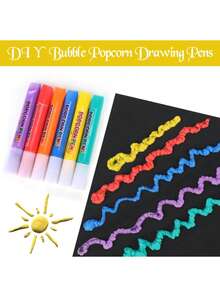 Creative 3D Three-Dimensional Bubble Pen DIY Hand Pen Art Painting Popcorn Pen 1pc - Multicolor - View 4