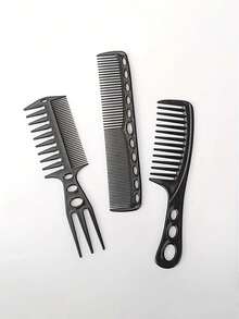 Set de peines antiestáticos para peluquería, desenredador portátil y herramienta de cuidado del cabello para uso en peluquería en el hogar, antiestático, peine para peinado doméstico, Set de 6 peines de paja de trigo, color rosa, cepillo/cabello - Multicolor - Ver 2