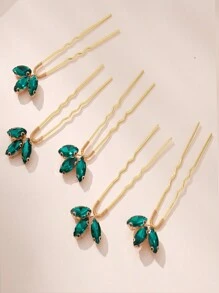 2-teiliges Set jade-grüne Braut Haarspangen für Hochzeiten, goldene Hochzeit Haarspange, Strass Haarspange, Braut Haarzubehör, Brautjungfern Geschenk grüne Strass Haarspangen, Smaragd Haarzubehör, wunderschöne Hochzeit Haarspangen perfekt für funkelnde Hochzeitsthemen und Party und Ball Haarzubehör