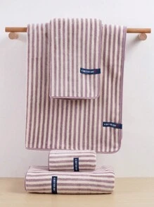 3/2/1pc Coral Fleece Absorbent Striped Bath Towel/Hand Towel, Soft Quick-Dry Face Towel Or Towel Set, Super Absorbent Microfiber Suitable For Bathroom, Hotel, Gym, Travel, Gift, Salon, Sports, Outdoor, Beach, School, Back To School, Travel Accessories, Home Essentials, Towels, Skin Care - Multicolor - View 3