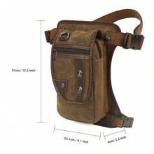 KAUKKO Vintage Canvas Leg Bag For Men Women Perfect For Cycling, Motorcycling And Hiking - KHAKI-02 - Xem 2