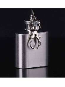 Mini Petaca de Acero Inoxidable Elegante Licorera de Bolsillo, Anfora Portátil para Licores, Ideal para Regalo y Salidas, ¡Disfruta Tu Licor Favorito en Cualquier Lugar! - Plateado - Ver 5