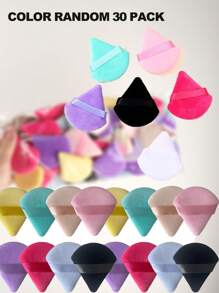 50piezas/30piezas/20piezas/10piezas/5piezas Esponjas de maquillaje triangulares con acabado aterciopelado, adecuadas para fijar el maquillaje, textura suave y esponjosa, aplicables para polvos faciales y corporales, set mixto de herramientas de belleza para maquillaje (color aleatorio) - Multicolor - Ver 13