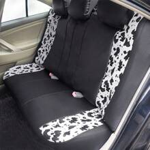 Cow Pattern Car Seat Cover Front Pairs Cover PVC Seat Cushion Airbag Compatible Universal Fit Auto Accessories,Car Seat Cover Full Set - one-size - View 4