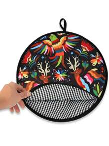 玉米饼保温袋 12 英寸隔热且可微波加热的织物玉米饼保鲜袋可为玉米粉玉米饼披萨面包保温长达一小时， - 彩色 - 查看 4