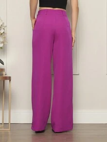 RISCO TAILORING WOMEN'S PANTS WITH BUTTON - 粉色 - 查看 5